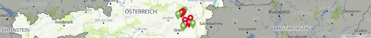 Kartenansicht für Apotheken-Notdienste in der Nähe von Strallegg (Weiz, Steiermark)